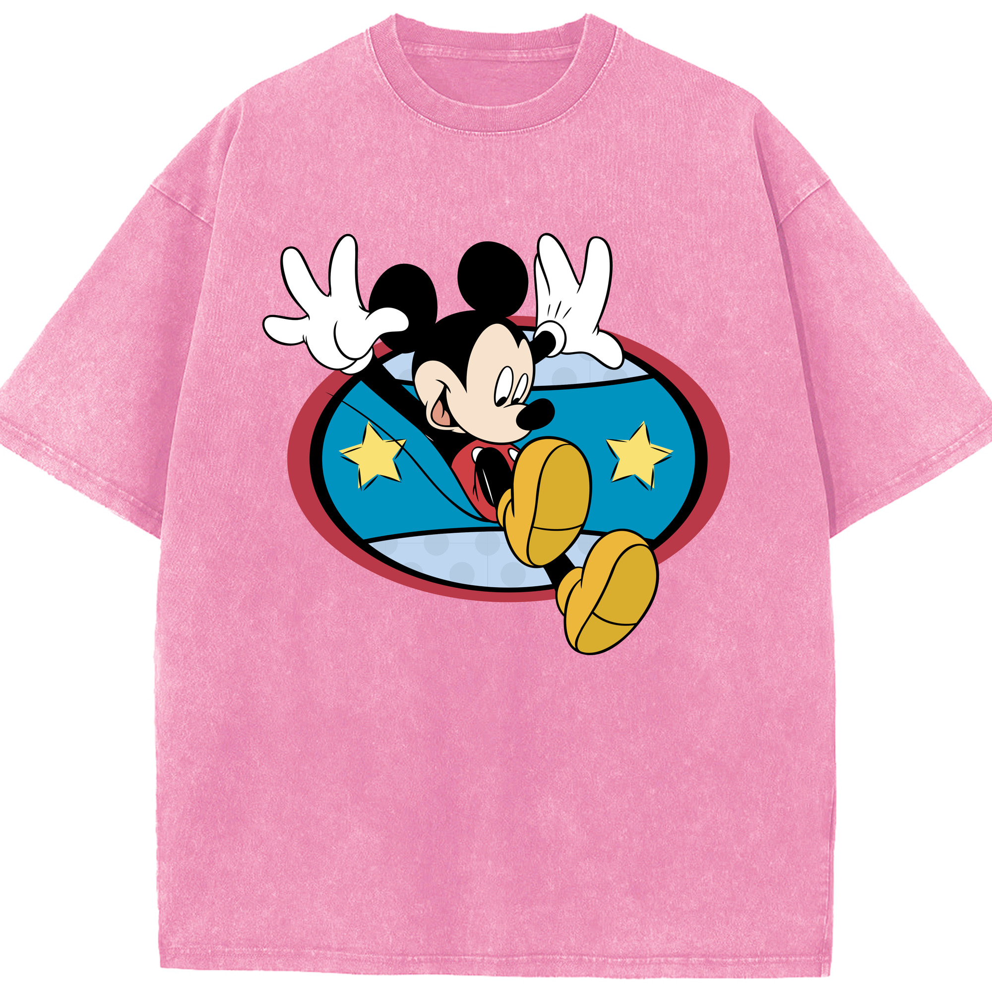 （画像用） ミッキーマウス Mickey Mouse 綿100% ヴィンテージ風 半袖Tシャツ（フロントプリント）